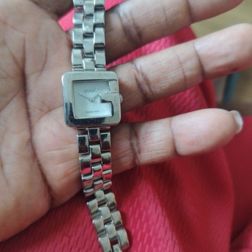 Gucci Silver Square Face Watch